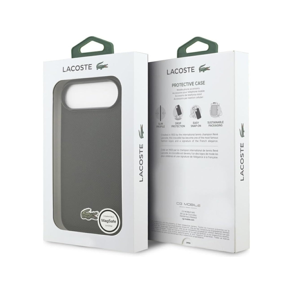 Lacoste Funda Petit Piqué para iPhone Air Compatible con MagSafe, Negro