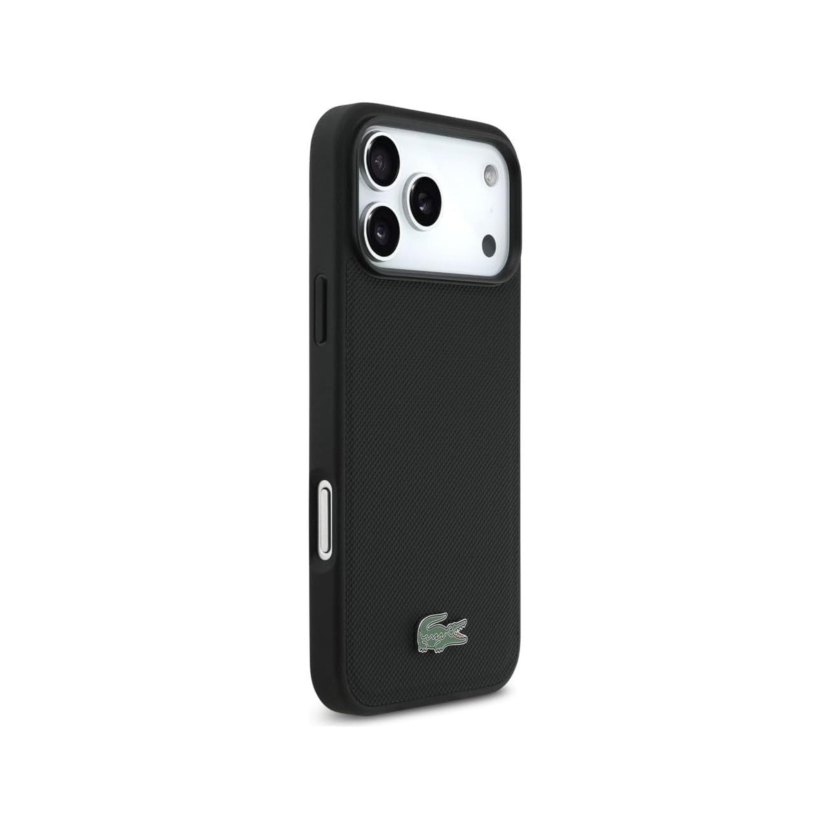 Lacoste Funda Petit Piqué con Logo Lacado para iPhone 17 Pro Max/18 Pro Max Compatible con MagSafe, Negro