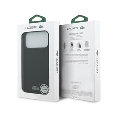 Lacoste iPhone 17 Pro Case – PVC Petit Piqué MagSafe Case with Lacquered Logo, Secure Protection and Precise Fit