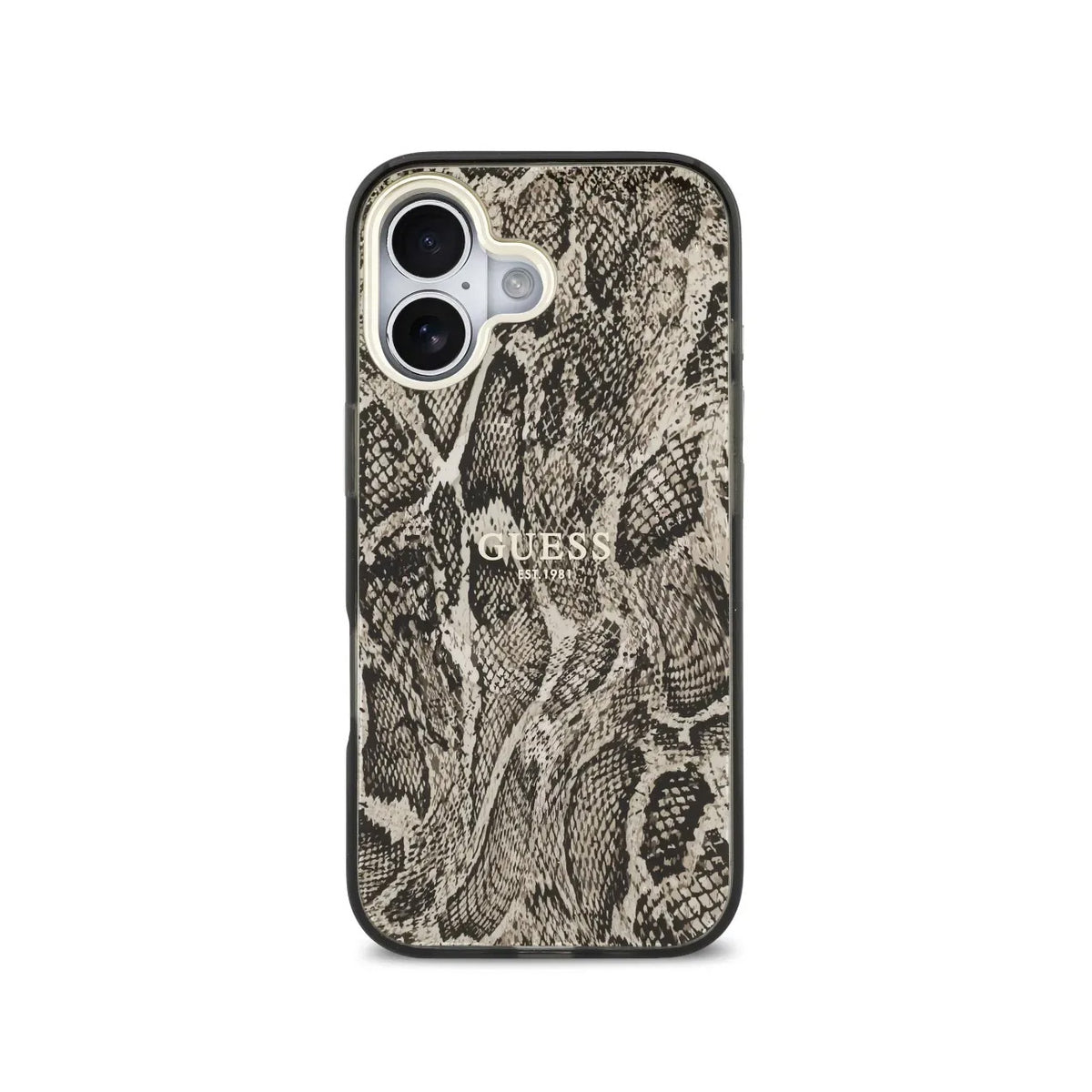 Guess Funda Estampado Pitón para iPhone 17 Compatible con MagSafe y Protección Anticaídas, Marrón