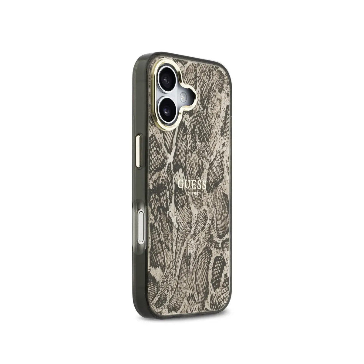 Guess Funda Estampado Pitón para iPhone 17 Compatible con MagSafe y Protección Anticaídas, Marrón