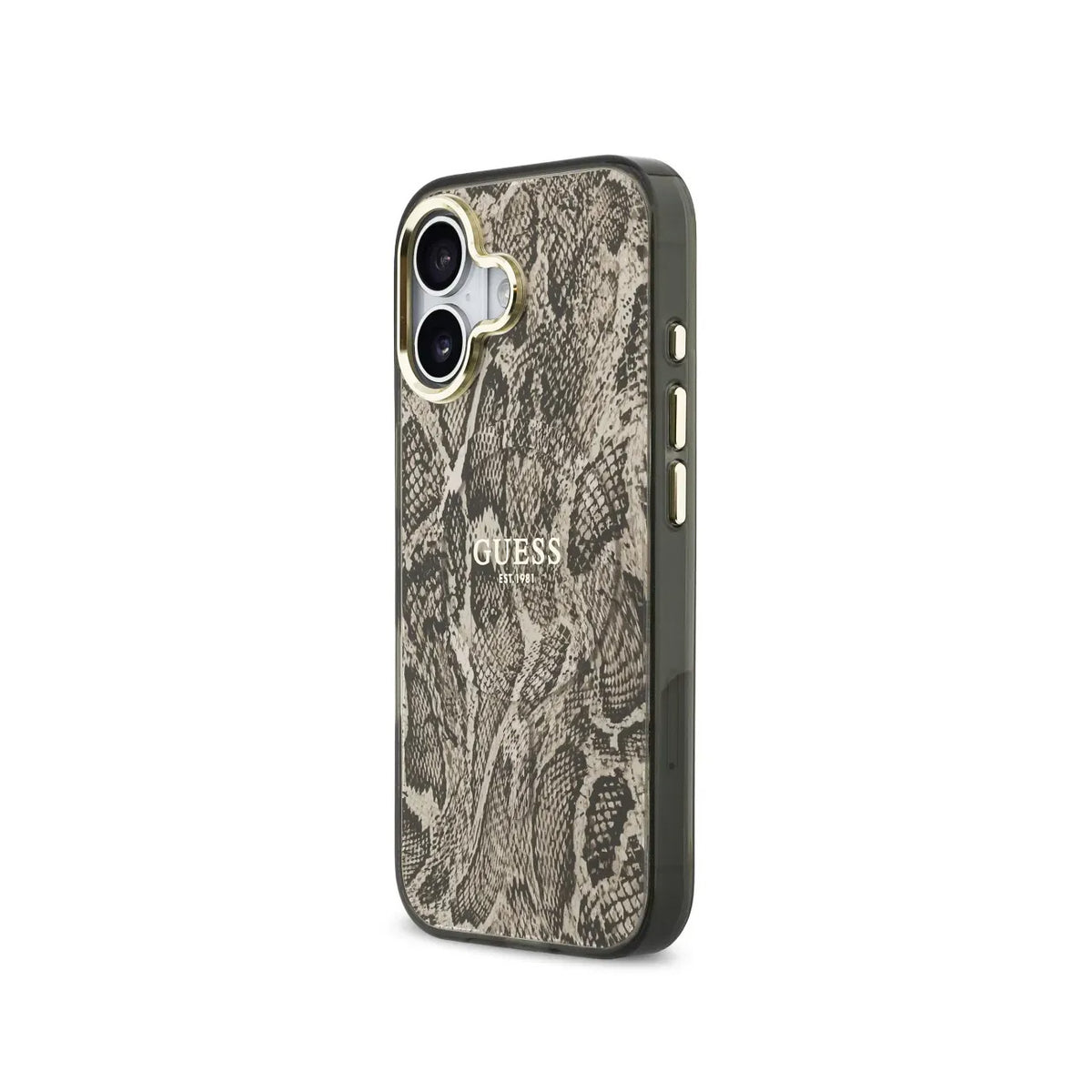 Guess Funda Estampado Pitón para iPhone 17 Compatible con MagSafe y Protección Anticaídas, Marrón
