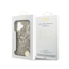 Guess Funda para iPhone 17 – Carcasa PC + TPU con MagSafe, Diseño Estampado Pitón Marrón, Protección Anticaídas y Ajuste Preciso