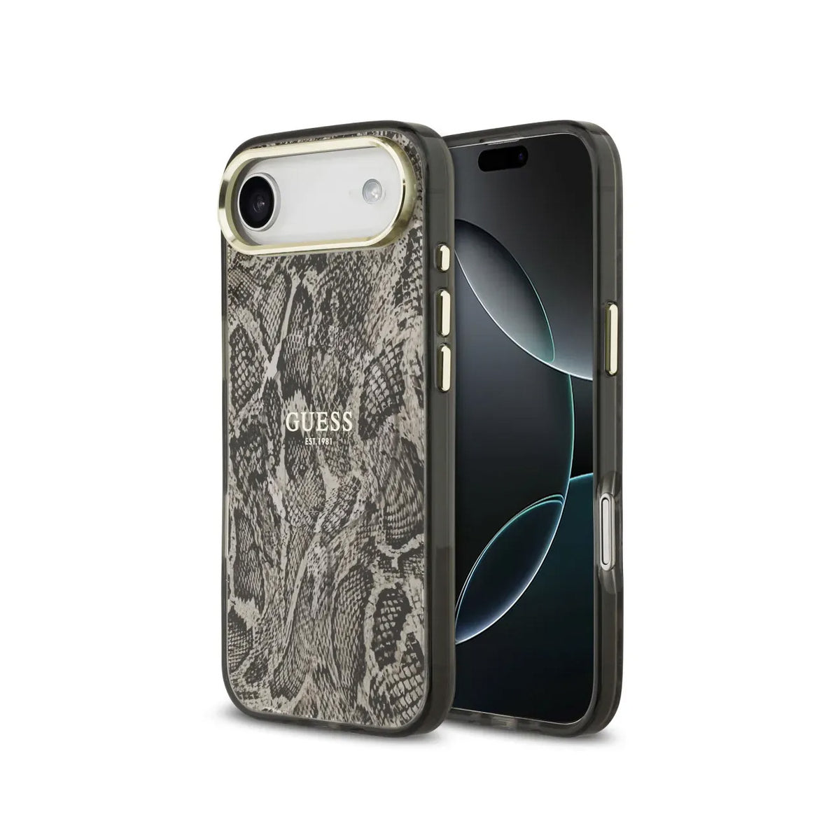 GUESS iPhone 17 Air Case – PC+TPU Case with MagSafe Brown Python Print, Elegant Design and Precise Fit
