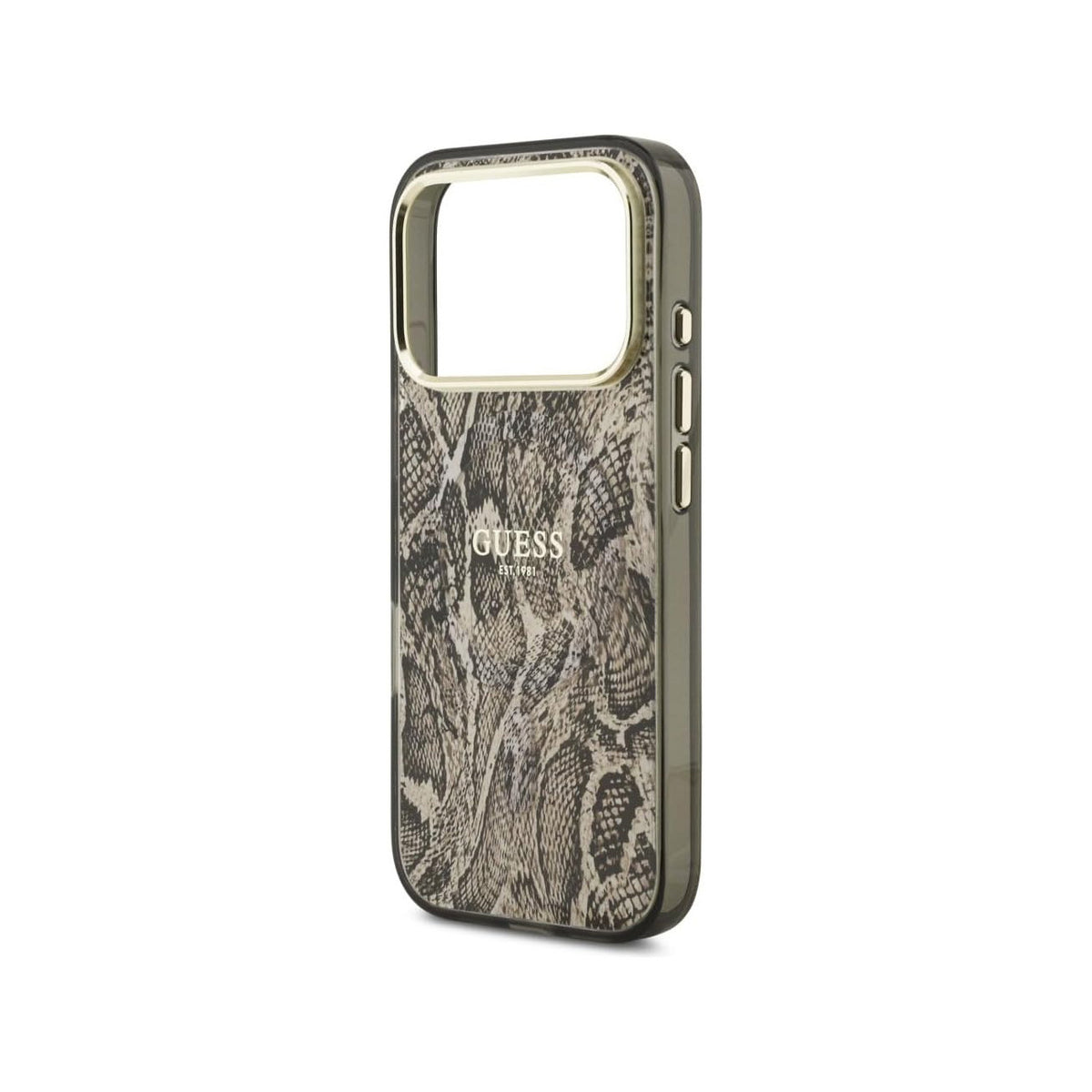 Guess Funda Estampado Pitón para iPhone 17 Pro Max/18 Pro Max Compatible con MagSafe y Protección Anticaídas, Marrón