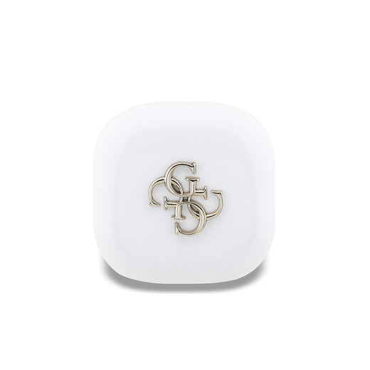 Guess Auriculares TWS Inalámbricos con Logo 4G Dorado y Estuche de Carga, Blancos