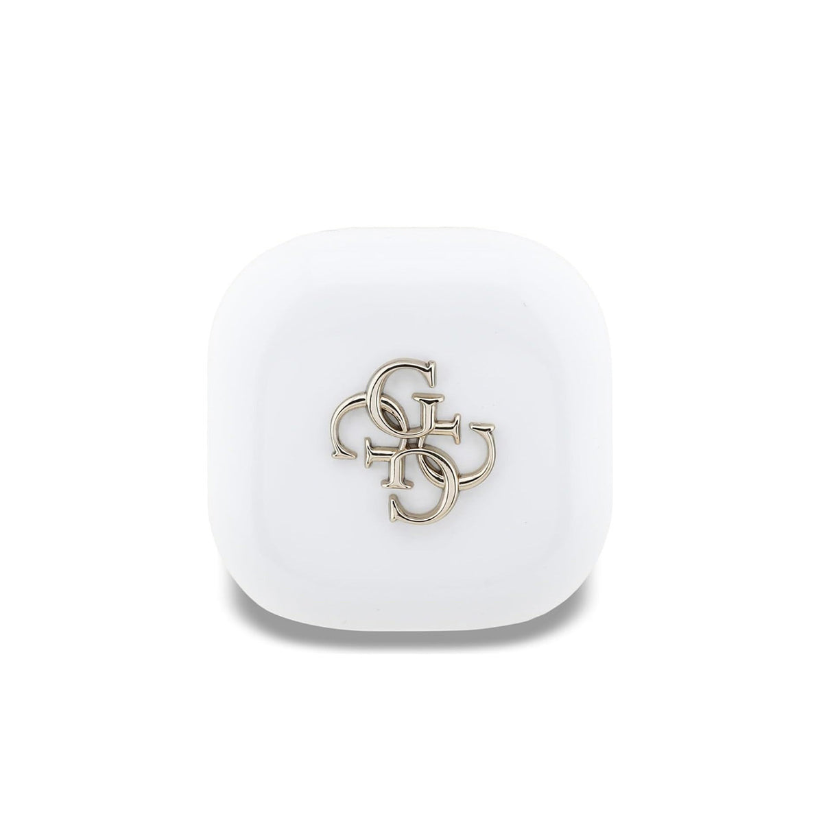 Guess Auriculares TWS Inalámbricos – Auriculares Blancos con Logo 4G Dorado, Conexión Bluetooth Estable y Estuche de Carga