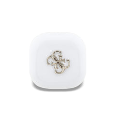 Guess Auriculares TWS Inalámbricos – Auriculares Blancos con Logo 4G Dorado, Conexión Bluetooth Estable y Estuche de Carga