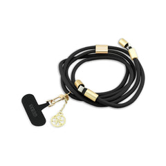 Guess Cuerda de Nylon 2 en 1 – Cable de Carga USB-C a USB-C Negro, Diseño Resistente y Carga Segura