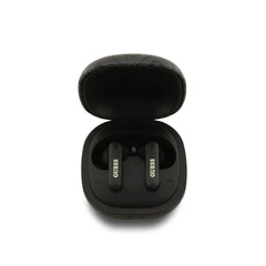 Guess Pack Bolso para Teléfono y Auriculares TWS – Bolso de Polipiel Negro con Logo 4G y Auriculares Inalámbricos, Conexión Bluetooth Estable y Diseño Elegante