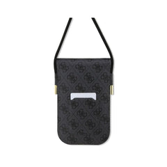 Guess Pack Bolso para Teléfono y Auriculares TWS – Bolso de Polipiel Negro con Logo 4G y Auriculares Inalámbricos, Conexión Bluetooth Estable y Diseño Elegante