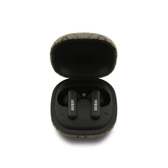 Guess Pack Bolso para Teléfono y Auriculares TWS – Bolso de Polipiel Marrón con Logo 4G y Auriculares Inalámbricos, Conexión Bluetooth Estable y Diseño Elegante