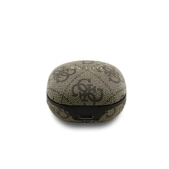 Guess Pack Bolso para Teléfono y Auriculares TWS – Bolso de Polipiel Marrón con Logo 4G y Auriculares Inalámbricos, Conexión Bluetooth Estable y Diseño Elegante
