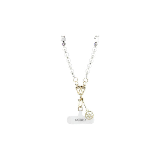 GUESS Correa Universal para Teléfono – Cadena con Perlas y Charms, Diseño Elegante y Sujeción Segura
