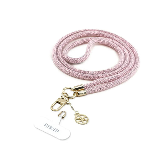 GUESS Correa Universal para Móvil con Cadena, Piedras Brillantes y Charms, Rosa