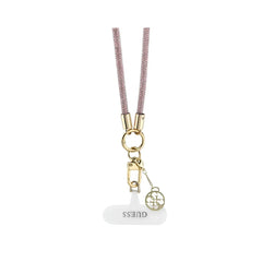 GUESS Correa Universal para Teléfono – Cadena Rosa con Piedras Brillantes y Charms, Diseño Elegante y Sujeción Segura