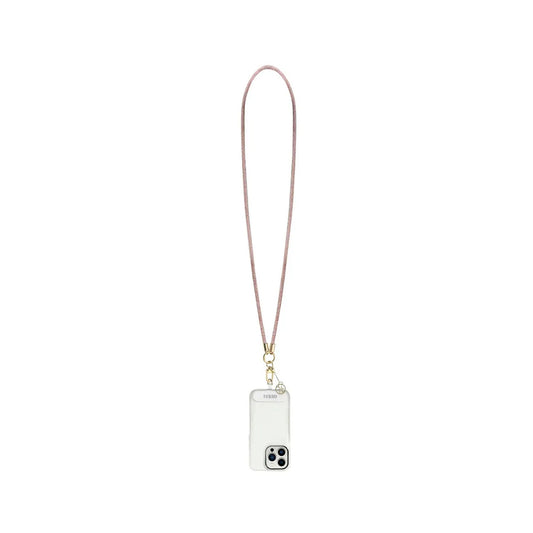 GUESS Correa Universal para Teléfono – Cadena Rosa con Piedras Brillantes y Charms, Diseño Elegante y Sujeción Segura