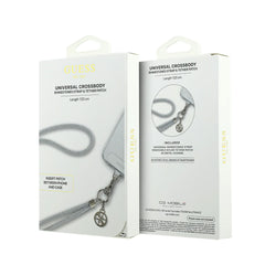 GUESS Correa Universal para Teléfono – Cadena Plata con Piedras Brillantes y Charms, Diseño Elegante y Sujeción Segura