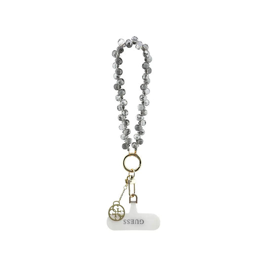 Guess Correa de Muñeca para Teléfono – Correa Negra con Cristales y Charms, Sujeción Segura y Diseño Elegante