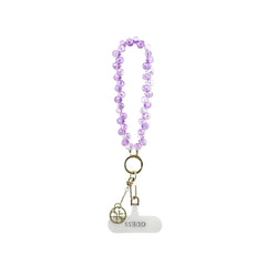 GUESS Correa de Muñeca – Pulsera Morada con Cristales y Charms, Diseño Elegante y Sujeción Segura