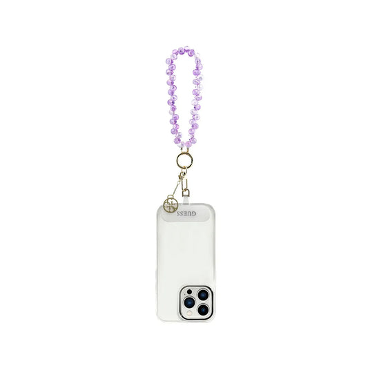 GUESS Correa de Muñeca – Pulsera Morada con Cristales y Charms, Diseño Elegante y Sujeción Segura