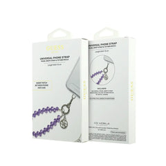 GUESS Correa de Muñeca – Pulsera Morada con Cristales y Charms, Diseño Elegante y Sujeción Segura