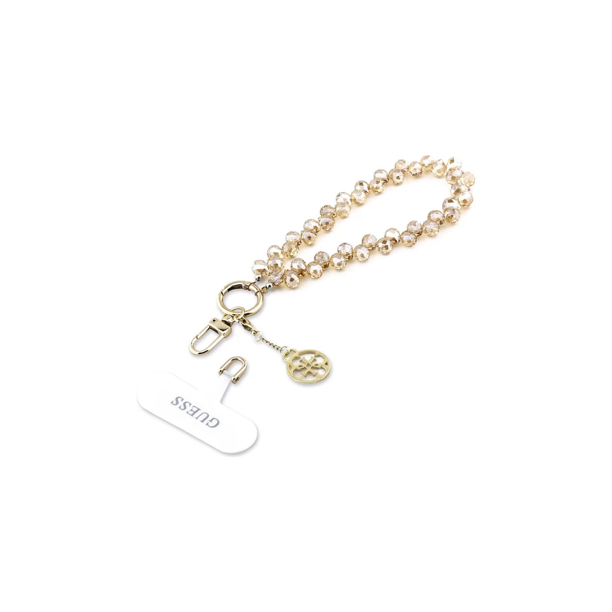GUESS Correa de Muñeca – Pulsera Dorada con Cristales y Charms, Diseño Elegante y Sujeción Segura