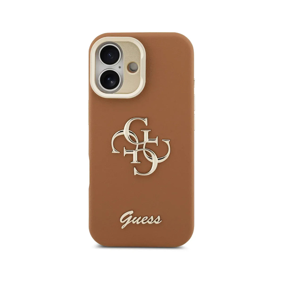 Guess iPhone 17 Case – Brown Grained Effect Cover with Stand, Drop Protection, and Precise Fit