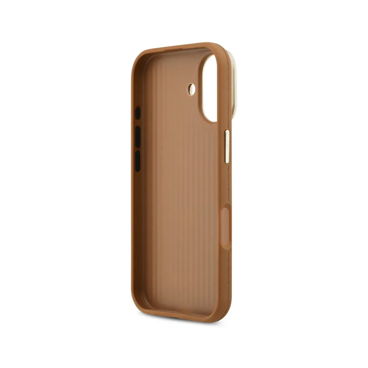 Guess iPhone 17 Case – Brown Grained Effect Cover with Stand, Drop Protection, and Precise Fit