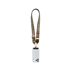 Guess Correa Universal para Teléfono – Correa de Polipiel Marrón con Logo de Strass, Sujeción Segura y Diseño Elegante
