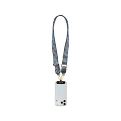 Guess Correa Universal para Teléfono – Correa de Polipiel Azul con Logo de Strass, Sujeción Segura y Diseño Elegante