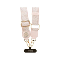 Guess Correa Universal para Teléfono – Correa de Polipiel Rosa con Logo de Strass, Sujeción Segura y Diseño Elegante