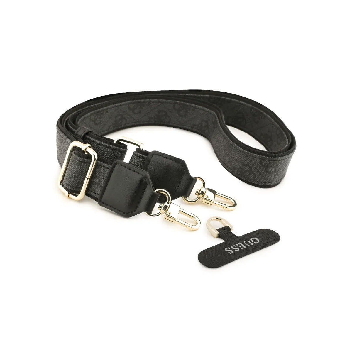 GUESS iPhone 16 Pro Max Case - Black MagSafe Case with 4G Strass Logo and Wide Strap, Elegant Design and Precise Fit