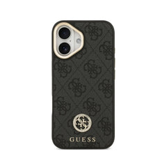 Guess Funda para iPhone 17 – Carcasa con Efecto Piel Negra, Logotipo Strass y Correa Bandolera, Protección Anticaídas y Ajuste Preciso