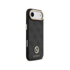 Guess Funda para iPhone Air – Carcasa de Polipiel Negra con Logo Strass y Correa Ancha, Protección Anticaídas y Ajuste Preciso