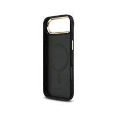 Guess Funda para iPhone Air – Carcasa de Polipiel Negra con Logo Strass y Correa Ancha, Protección Anticaídas y Ajuste Preciso