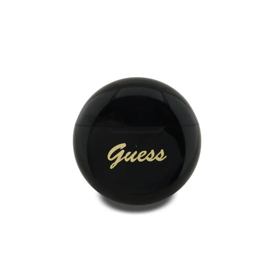 GUESS TWS Earbuds - Wireless Black Round with Stamped Logo, Compact Design and Clear Sound