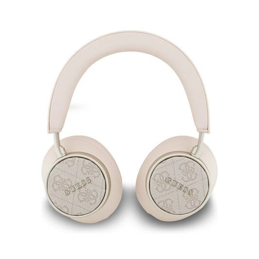 Guess Auriculares Bluetooth de Diadema – Cascos de Polipiel Rosa con Logo 4G Clásico, Conexión Inalámbrica Estable y Diseño Elegante