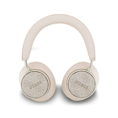 Guess Auriculares Bluetooth de Diadema – Cascos de Polipiel Rosa con Logo 4G Clásico, Conexión Inalámbrica Estable y Diseño Elegante