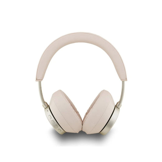 Guess Auriculares Bluetooth de Diadema – Cascos de Polipiel Rosa con Logo 4G Clásico, Conexión Inalámbrica Estable y Diseño Elegante
