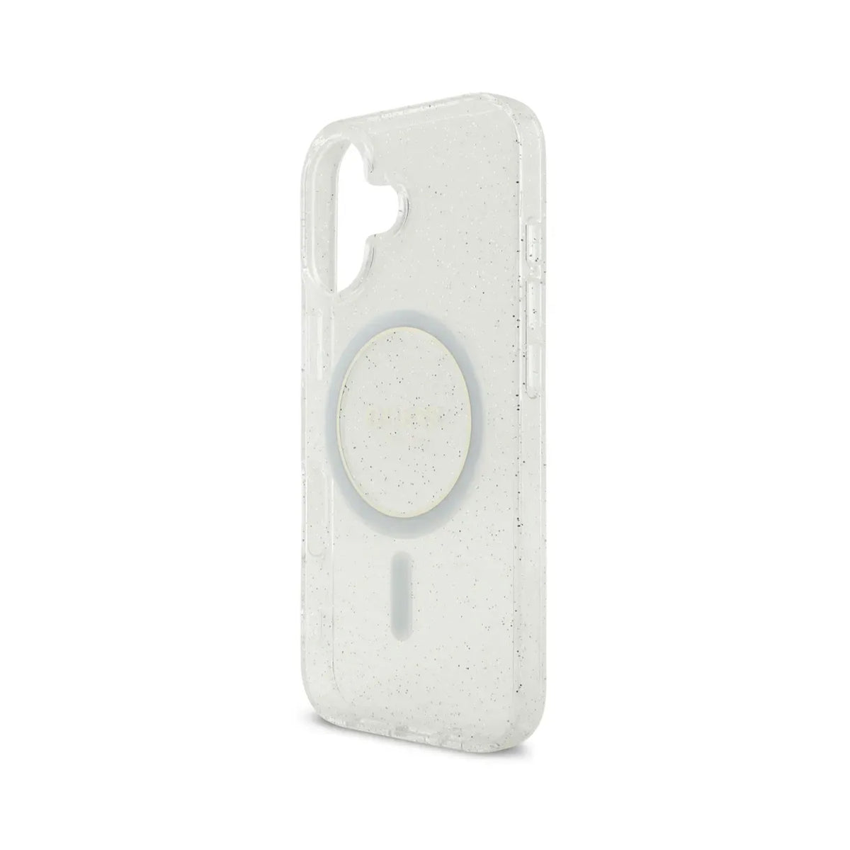 Guess Funda Brillante para iPhone 17 con Correa de Perlas, Compatible con MagSafe y Protección Anticaídas, Transparente