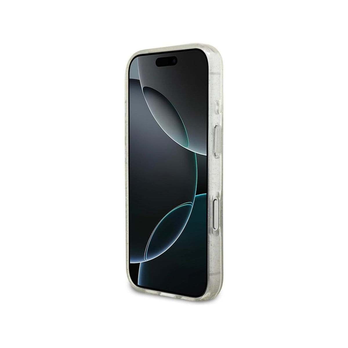 GUESS Funda Brillante para iPhone 17 Pro/18 Pro con Correa de Perlas Compatible con MagSafe, Transparente