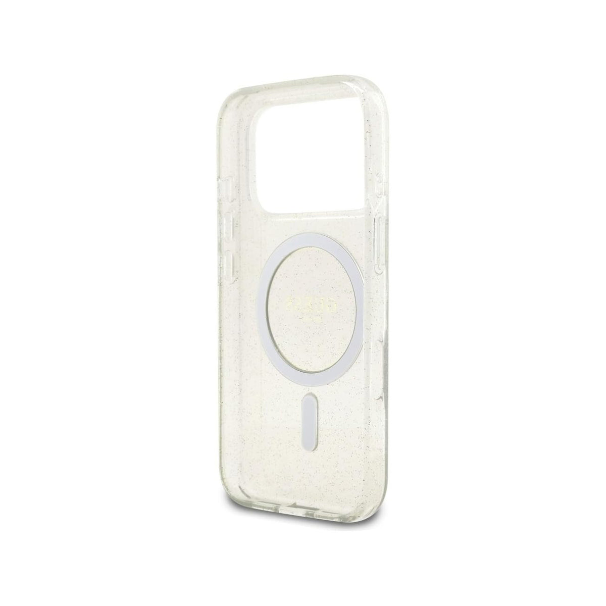 Guess Funda Brillante para iPhone 17 Pro Max/18 Pro Max con Correa de Perlas, Compatible con MagSafe y Protección Anticaídas, Transparente