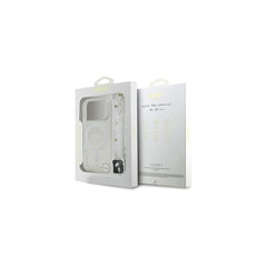 Guess Funda para iPhone 17 Pro Max – Carcasa Transparente Compatible con MagSafe con Brillo y Correa de Perlas, Protección Anticaídas y Ajuste Preciso