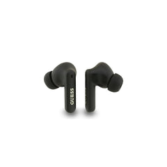 Guess Auriculares TWS Inalámbricos de Polipiel con Cancelación de Ruido ENC y Estuche de Carga, Negros