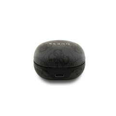 Guess Auriculares TWS Inalámbricos de Polipiel con Cancelación de Ruido ENC y Estuche de Carga, Negros