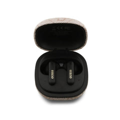 Guess Auriculares TWS Inalámbricos de Polipiel con Cancelación de Ruido ENC y Estuche de Carga, Rosa
