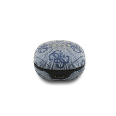Guess Auriculares TWS Inalámbricos de Polipiel con Cancelación de Ruido ENC y Estuche de Carga, Azul