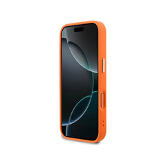 Guess Funda para iPhone 17 Pro – Carcasa 4G Perforada con MagSafe Naranja, Protección Anticaídas y Ajuste Preciso