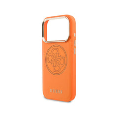 Guess Funda para iPhone 17 Pro – Carcasa 4G Perforada con MagSafe Naranja, Protección Anticaídas y Ajuste Preciso